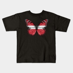 Latvian Flag  Butterfly - Gift for Latvian From Latvia Kids T-Shirt